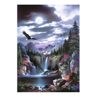 Peinture Diamant Ever Moment Paysage Cascade Aigle, Broderie complète à carrés, Art 3F1724