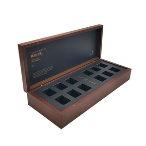 Boîte à thé en bois de noyer 36x14,5x6,5 cm, emballage cadeau gravé pour le stockage du thé blanc et des gâteaux de thé Pu'er - Product Image 2