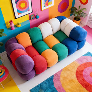 <strong>Funky</strong> Rainbow Bubble <strong>Sofa</strong> Oversized 3-Person Velvet Cloud Couch Colorful Modular Sectional <strong>Sofa</strong> for Apartment &amp; Dorm - Product Image 3