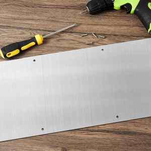 Plaque de protection de bas de porte WEKIS en acier inoxydable bronze huilé moderne pour passage de bâtiment de bureau, fixation par vis en bois - Product Image 5