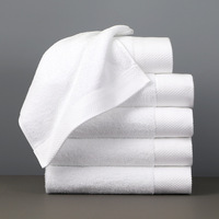 Ensemble de serviettes en coton pour hôtel 5 étoiles, blanc, bordure en tissu éponge, visage, mains, bain, doux, absorbant, logo brodé, hypoallergénique