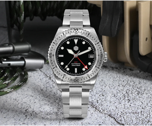 San Martin นาฬิกาข้อมือผู้ชาย, นาฬิกาข้อมือกลไกอัตโนมัติหรูหรา38มม. กันน้ำได้ยาว200เมตร NH34ไพลิน BGW-9เรืองแสง - Product Image 2