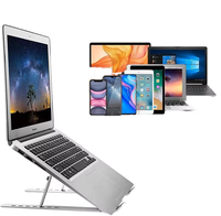 Support portable ergonomique pour ordinateur portable, réglable en hauteur, double fourche, vertical, en aluminium, pliable, pour bureau