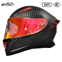 Casque de moto intégral en fibre de carbone avec protection solaire et masque facial pour tout-terrain, doublure en coton – Vente en gros usine AD