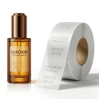 Autocollants transparents givrés de luxe avec logo UV en relief 3D - Étiquettes de bouteilles transparentes mates personnalisées pour les cosmétiques et les parfums