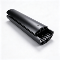 Profilé d'extrusion en aluminium sectionné, dissipateur thermique creux en aluminium, profilé d'extrusion anodisé noir, boîtier en aluminium semi-circulaire