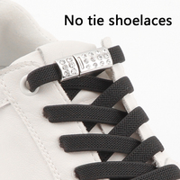 Nouveau diamant sans cravate lacets lacets de chaussures à verrouillage magnétique sans attaches lacets élastiques pour baskets lacet plat adapté aux enfants adultes