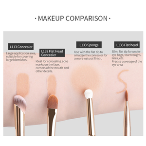 Populaire luxe Mini maquillage brosse ensemble or virole simple plat poney cheveux correcteur Portable nouveau petit Design pour visage utiliser poignée - Product Image 3