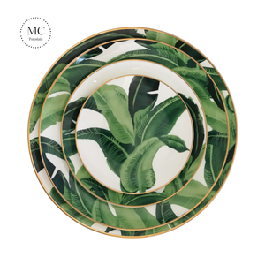 Decoración china de hueso 4pcs placas de hoja de <span class=keywords><strong>palma</strong></span> juegos de cena de cerámica de cena de plato - Product Image 6