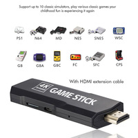 Console de Jeux Rétro X2 Game Stick 4K, Consoles de Jeux Vidéo Familiales pour TV, Classique 64 Go, 30000 Jeux