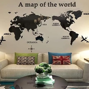 Manufacture Wholesale Custom Modern Wall Mounted Acrylic 3D for Easy Assembly World <b>Map</b> DIY Decal for Decor - Product Image 5
