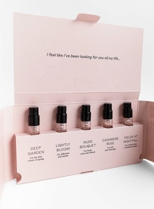 Benutzer definierter Druck 5pc 7pc Parfüm-Duftset-Proben <span class=keywords><strong>tester</strong></span> 2ml 3ml Fläschchen-Broschürenpapier-Geschenk box mit Einsatz - Product Image 2