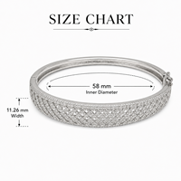 Bracelet jonc en argent 925 avec zircon pour femme, bijoux élégants empilables, accessoires de mode