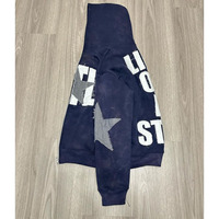Acid adalah celana pendek pria kustom bordir set pakaian pria Chenille Distressed bordir Hoodie set Tracksuit