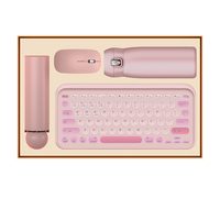 Ensemble de cadeaux d'affaires de luxe de promotion annuelle rose Ensemble de cadeaux d'entreprise uniques avec clavier, souris pour les clientes VIP