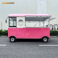 JINLIJING Électrique Rose Fast Food Van Snack Machines Crème Glacée Café Petit 12ft Rue Mobile Chariot De Nourriture Camion À Vendre