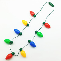 Collier lumineux LED 9 ampoules pour Noël, décorations de fête, accessoires pour pulls de Noël, Diwali, Ramadan, à piles