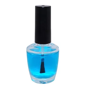 Garrafa de vidro de esmalte de gel redondo de 15ml com tampa de pincel de cor personalizada exclusiva e elegante, mais vendida por atacado