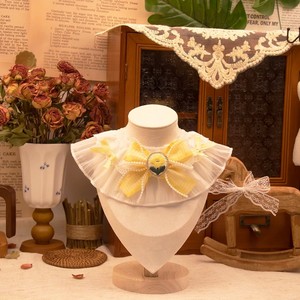 وشاح زخرفي للقطط والكلاب مصنوع من البوليستر بنقشة زهور جميلة، يناسب الكلاب الكبيرة والصغيرة، إكسسوارات صيفية - Product Image 3