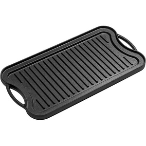 Groothandel dubbelzijdige gietijzeren grillpan, vooraf ingebraden, omkeerbaar, voor ontbijt, steak, buiten grillen - Product Image 2