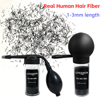 Pièces de cheveux humains naturels de 1 à 2 mm, 100 % kératine naturelle, couvrant la perte de cheveux, poudre épaississante instantanée pour cheveux, fibres capillaires