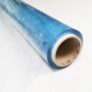 Lembar plastik PVC fleksibel rol untuk kemasan alas transparan meja Film lembut vinil bening pabrik Super kasur kaca kristal