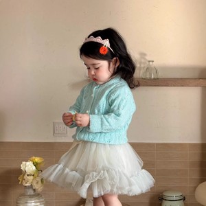 Set Personalizzato OEM Primavera 2026 Nuovo Stile Coreano per <span class=keywords><strong>Bambina</strong></span>: <span class=keywords><strong>Giacca</strong></span> in Maglia di Cotone Morbido e Gonna in Tulle con Motivo Floreale - Product Image 3
