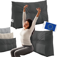 ELONEO Ergonomisches Dreieckiges Rückenkissen 70 cm Breites Eckkissen für Bett und Sofa
