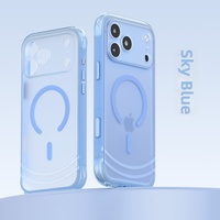 Coque magnétique mate AI Button antichoc avec airbag et finition givrée pour iPhone 17 18 Pro Max, protection de l'objectif de précision, anti-traces de doigts