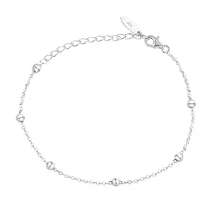 Dylam 925 스털링 실버 이탈리아어 묵주 크로스 비드 매력 링크 체인 팔찌 여성 십대 소녀 조절 팔찌 - Product Image 1