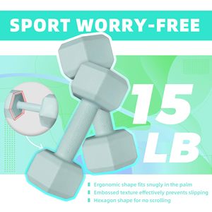 Iron Neoprene Anti-Slip <b>Dumbbell</b> Sets 5/10/15/20lbs 5 Colors Unisex Home Gym Fitness Free Weights - Product Image 3