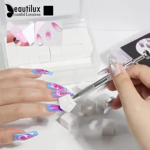 Beautilux Nail Art Gradient Painting Pen Manicure Accesorio Herramienta Glitter Powder Blooming Nail Art Esponja Cepillo