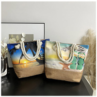Sac de plage OEM neuf, style coréen, sac à bandoulière de bord de mer, sac fourre-tout tendance en polyester grande taille pour femme avec fermeture éclair