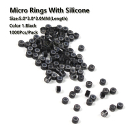 Commercio all'ingrosso Del Silicone Foderato Micro Perline 5.0*3.0*3.0 MILLIMETRI 1000Pcs/Bottle Micro Anello Terrore Dei Capelli Perline strumenti di estensione