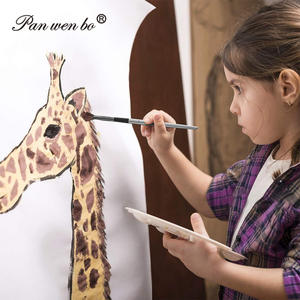 10 pièces artiste peinture <span class=keywords><strong>pinceau</strong></span> ensemble doux Anti-perte Nylon manche en bois acrylique <span class=keywords><strong>aquarelle</strong></span> peinture à l'huile ventilateur pinceaux - Product Image 6