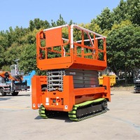 Plateforme élévatrice à ciseaux électrique sur chenilles de 10,3 m GS0810TL avec châssis étendu et plateforme de 900 mm pour la construction et la maintenance des installations