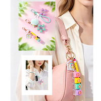 Porte-clés anti-stress patte de chat mignonne avec interrupteur de clavier mécanique, pendentif de sac pour cadeau de Noël