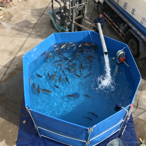 Keyubo 8000L Popolare Vasca d'Acqua ad Alta Densità per Acquacoltura di Pesci e Gamberetti in Tubo Zincato Rotondo per Allevamento Ittico Agricolo - Product Image 1