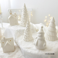 Ornement de table de Noël en céramique lumineuse, maison, bonhomme de neige, sapin de Noël, cadeau de Noël, modèle N23049, matériau : aucun