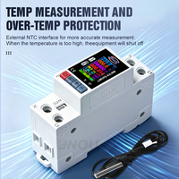 JIUJI 1P+N AC110V 220V 63A 40A Disjoncteur intelligent Wi-Fi compact avec mesure de température et protection OVP OCP UVP OTP