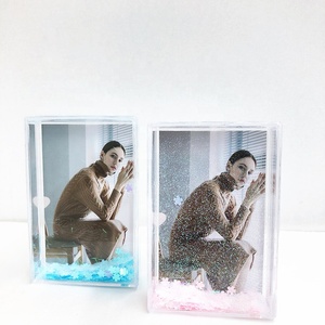 Chất Lượng Cao 3-Inch Long Lanh Chất Lỏng Khung Ảnh <span class=keywords><strong>Valentine</strong></span> Của Ngày Lấp Lánh Hình Ảnh Khung Nước Nhựa Acrylic Nổi Ý Tưởng Quà Tặng - Product Image 2