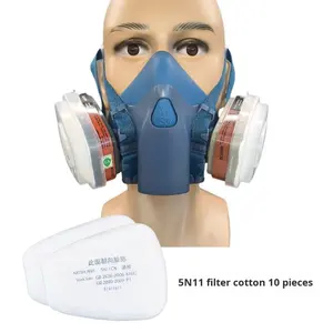 7502 masker wajah setengah silikon, masker <span class=keywords><strong>Gas</strong></span> tahan debu untuk melukis renovasi bahan kimia & pengelasan pelindung wajah debu - Product Image 5