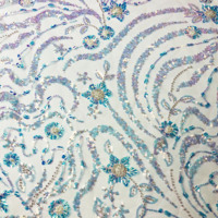 Glint dentelle perlée oem chine gros tissu de broderie indien dentelle de luxe pour robe de mariée