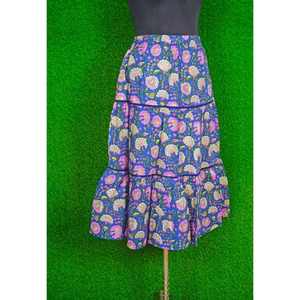 กระโปรงแม็กซี่ผ้าฝ้ายพิมพ์ลายดอกไม้ทำมือสุดพิเศษ สไตล์โบฮีเมียนสำหรับชายหาด ชุดพื้นเมืองสำหรับผู้หญิง กระโปรงยาวแม็กซี่  รับสั่งตัดตามไซส์ ราคาขายส่ง - Product Image 4