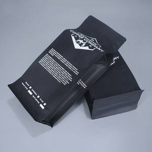 Tas kemasan biji kopi PE dasar persegi hitam 12oz 250g 500g kustom cetak dengan katup dan ritsleting - Product Image 5