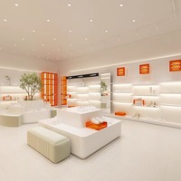 Meuble de présentation Hongkai pour chaussures de sport et talons hauts, design personnalisé, en bois et métal, avec bande LED, pour magasin et centre commercial