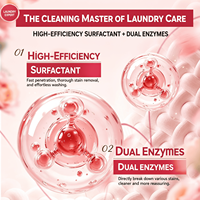 Détergent Liquide Parfumé Rose Bois d'Agar en Stock Prêt à l'emploi 2,5KG Fraîcheur Longue Durée 72H Nettoyage en Profondeur des Vêtements