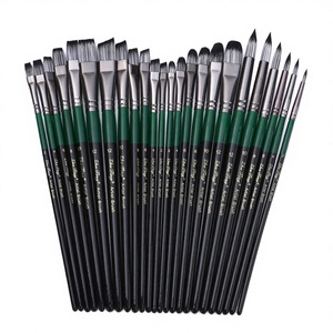 Juego de Pinceles Profesionales para Artistas, 6 Piezas, Nylon Sintético, para Acuarela, Acrílicos, Tinta, Gouache, Óleo, Témpera, Resistentes al Desgaste/Al Desprendimiento, Mango de Madera - Product Image 3
