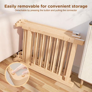 लकड़ी के बच्चे के खेल बाड़ के साथ बच्चों और बच्चों के लिए सुरक्षा गेट के साथ बड़े समायोज्य बेबी प्लेपेन - Product Image 6
