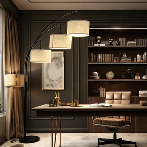Lámpara de Pie Giratoria de Estilo Mid-Century con 3 Luces, LED Regulable, Alto CRI 90, Control Táctil, Pantalla Beige, Base Metálica Estable, Decoración para el Hogar - Product Image 1